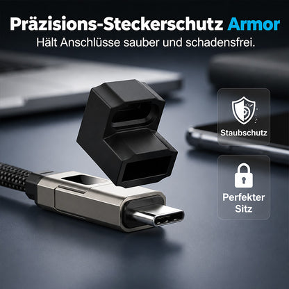 Solenava™ 4-in-1 EDC-Ladekabel – bis zu 65 W Schnellladen, USB-C Schlüsselbund-Kabel mit Digitalanzeige