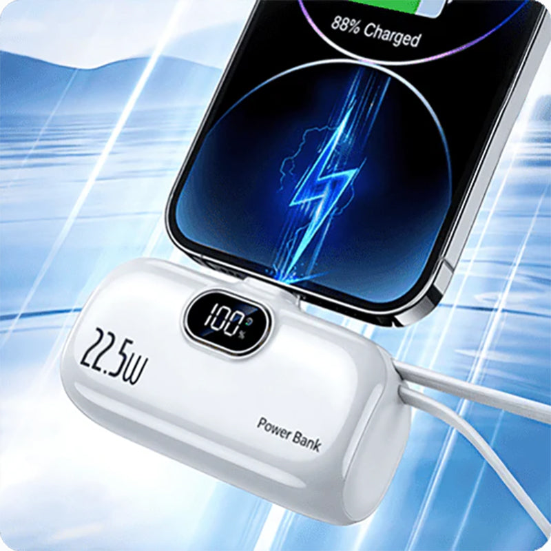 Kompakte Powerbank mit integrierten Kabeln | 22,5 W Schnellladen (offer)