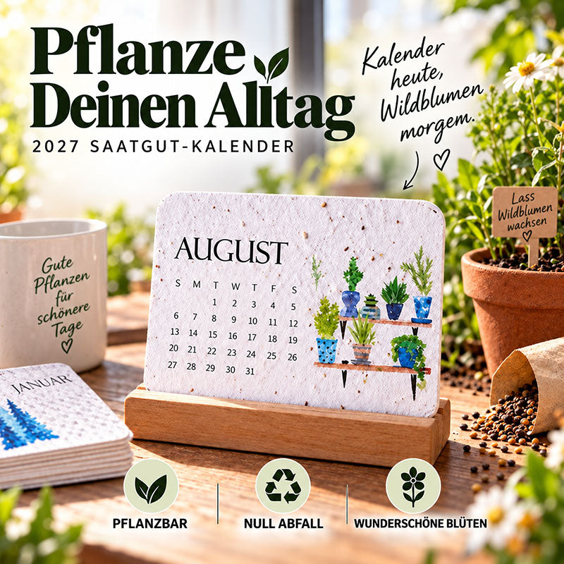 🌱 Pflanzbarer Samenpapier-Kalender 2027 — Erst nutzen, dann anpflanzen