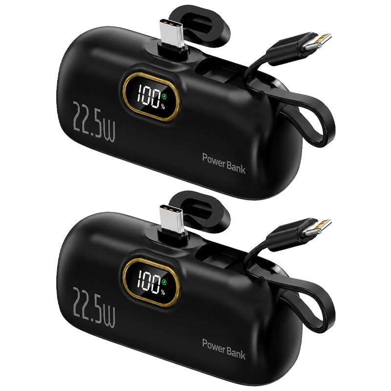 Kompakte Powerbank mit integrierten Kabeln | 22,5 W Schnellladen (offer)