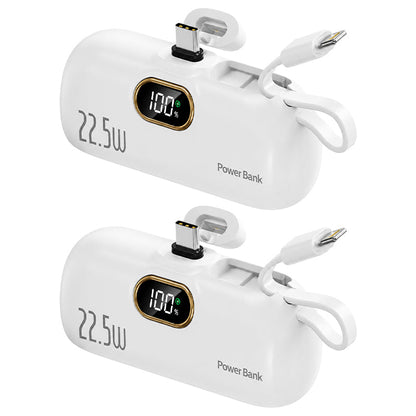 Kompakte Powerbank mit integrierten Kabeln | 22,5 W Schnellladen (offer)
