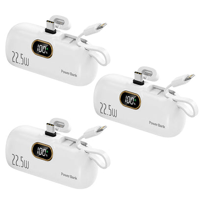 Kompakte Powerbank mit integrierten Kabeln | 22,5 W Schnellladen (offer)