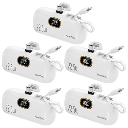 Kompakte Powerbank mit integrierten Kabeln | 22,5 W Schnellladen (offer)
