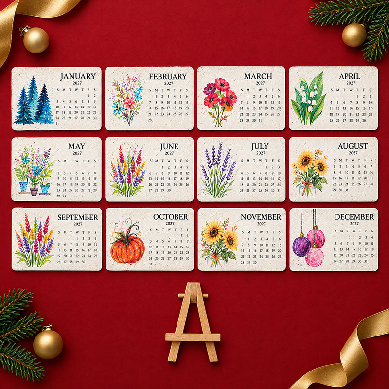 🅱️🎄🇩🇪 Pflanzbarer Samenpapier-Kalender 2027 — Erst nutzen, dann anpflanzen