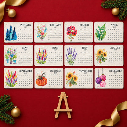 🅱️🎄🇩🇪 Pflanzbarer Samenpapier-Kalender 2027 — Erst nutzen, dann anpflanzen