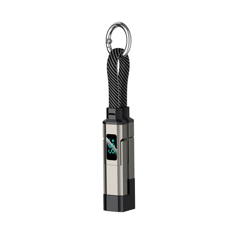 Solenava™ 4-in-1 EDC-Ladekabel – bis zu 65 W Schnellladen, USB-C Schlüsselbund-Kabel mit Digitalanzeige