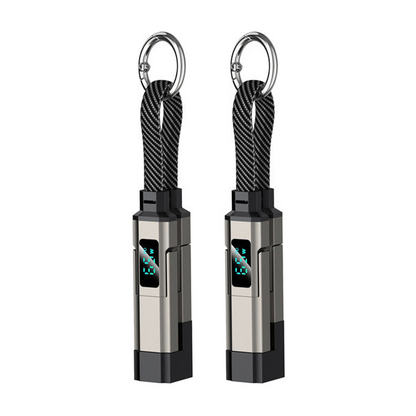 Solenava™ 4-in-1 EDC-Ladekabel – bis zu 65 W Schnellladen, USB-C Schlüsselbund-Kabel mit Digitalanzeige