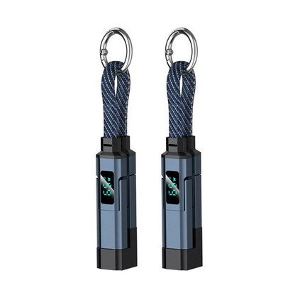 Solenava™ 4-in-1 EDC-Ladekabel – bis zu 65 W Schnellladen, USB-C Schlüsselbund-Kabel mit Digitalanzeige