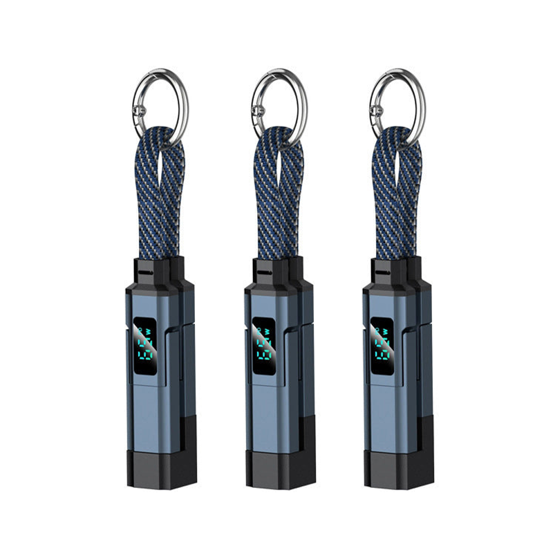 Solenava™ 4-in-1 EDC-Ladekabel – bis zu 65 W Schnellladen, USB-C Schlüsselbund-Kabel mit Digitalanzeige