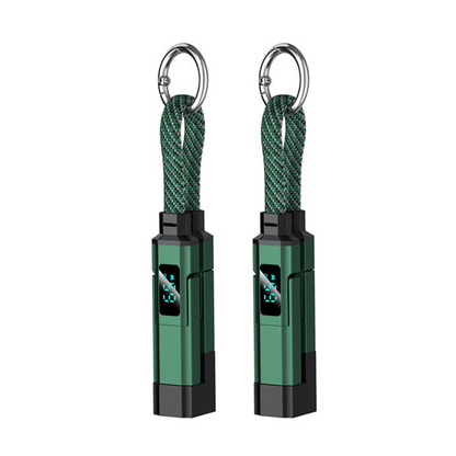 Solenava™ 4-in-1 EDC-Ladekabel – bis zu 65 W Schnellladen, USB-C Schlüsselbund-Kabel mit Digitalanzeige