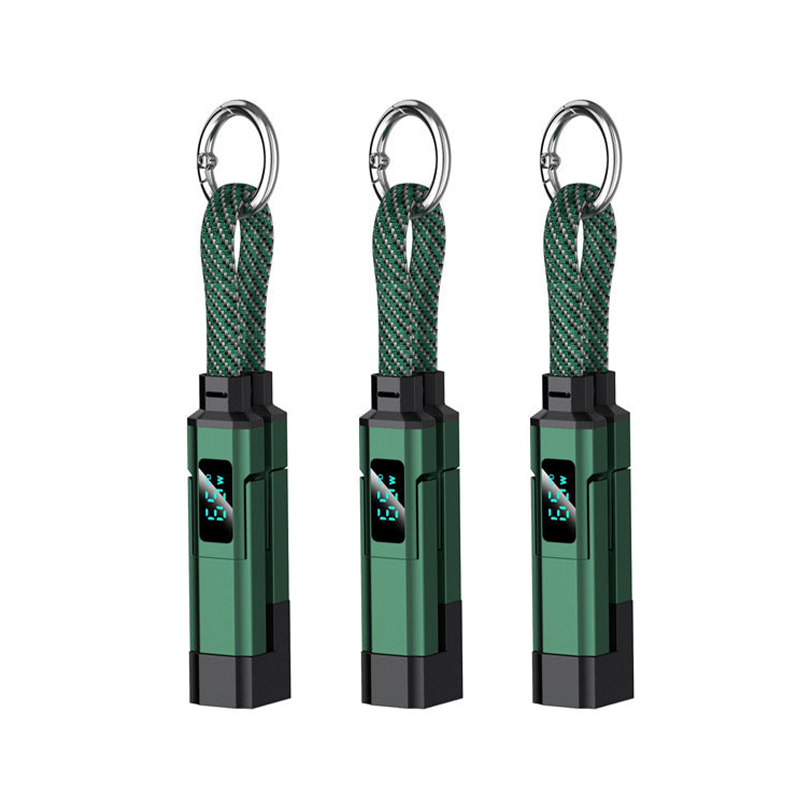 Solenava™ 4-in-1 EDC-Ladekabel – bis zu 65 W Schnellladen, USB-C Schlüsselbund-Kabel mit Digitalanzeige