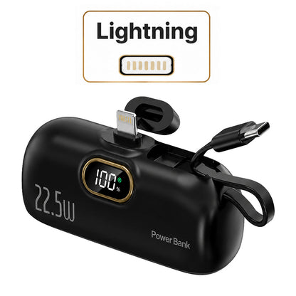 Kompakte Powerbank mit integrierten Kabeln | 22,5 W Schnellladen (offer)