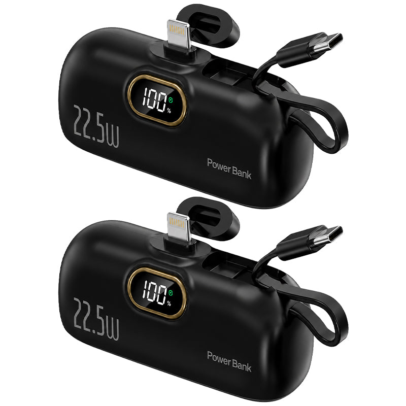 Kompakte Powerbank mit integrierten Kabeln | 22,5 W Schnellladen (offer)