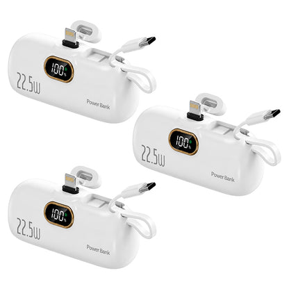 Kompakte Powerbank mit integrierten Kabeln | 22,5 W Schnellladen (offer)