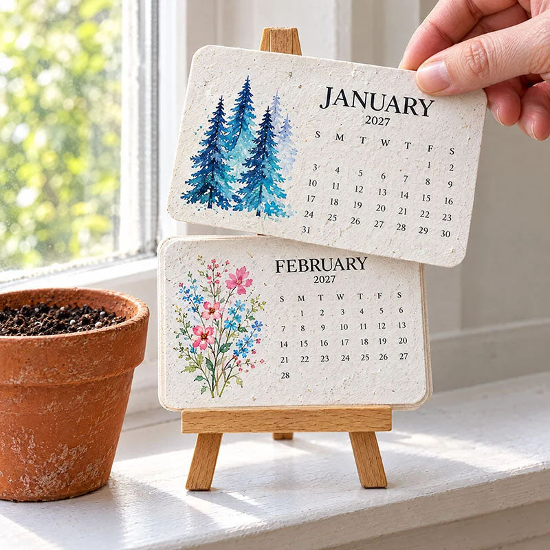 📅 🇩🇪 Pflanzbarer Tischkalender 2027 — Ein kleines Kunstwerk. Ein Neuanfang.🌱