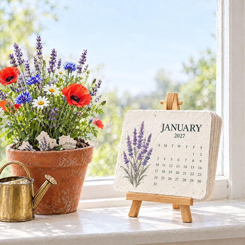 👩‍👦 Pflanzbarer Samenpapier-Kalender 2027 — Erst nutzen, dann anpflanzen