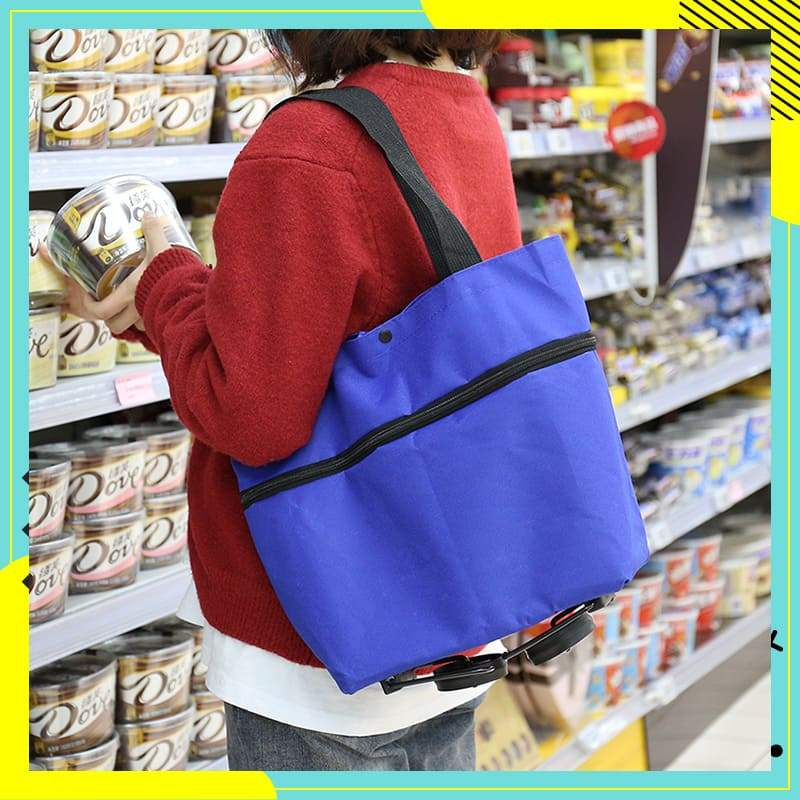 🛒 Foldable Shopping Cart with Wheels | 2-in-1 Rolling Grocery Tote