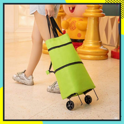 🛒 Foldable Shopping Cart with Wheels | 2-in-1 Rolling Grocery Tote