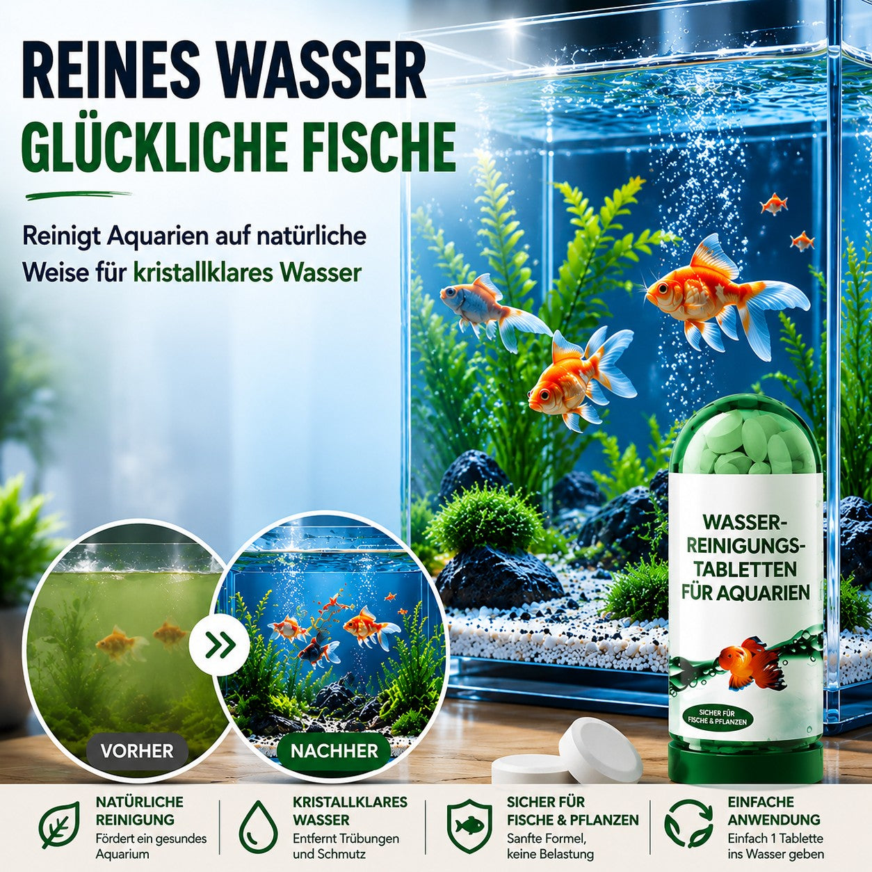 Wasserreinigungstabletten fürs Aquarium – Für klares & sauberes Wasser
