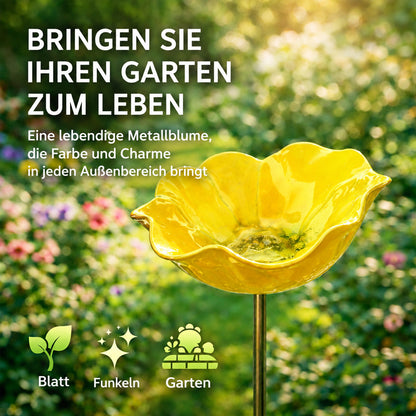 🎁 Zoremiqa™ Handgefertigtes Metall-Blumen-Vogelbad für den Garten 🐦