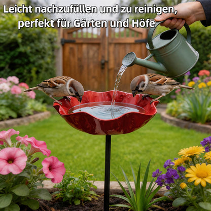 🎁 Zoremiqa™ Handgefertigtes Metall-Blumen-Vogelbad für den Garten 🐦