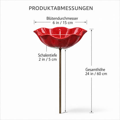 🎁 Zoremiqa™ Handgefertigtes Metall-Blumen-Vogelbad für den Garten 🐦