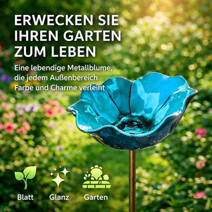 🎁 Zoremiqa™ Handgefertigtes Metall-Blumen-Vogelbad für den Garten 🐦